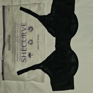 New Shecurve 40C Full Coverage Lace Minimizer bra Black